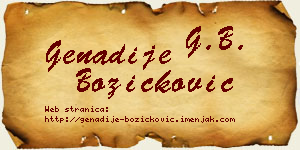 Genadije Božičković vizit kartica